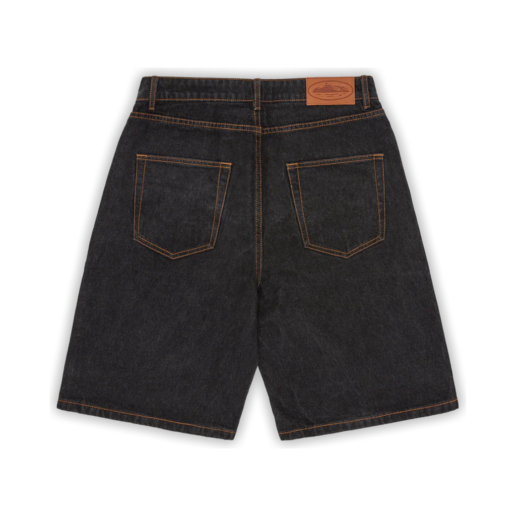 Island Baggy Denim Short Washed Black