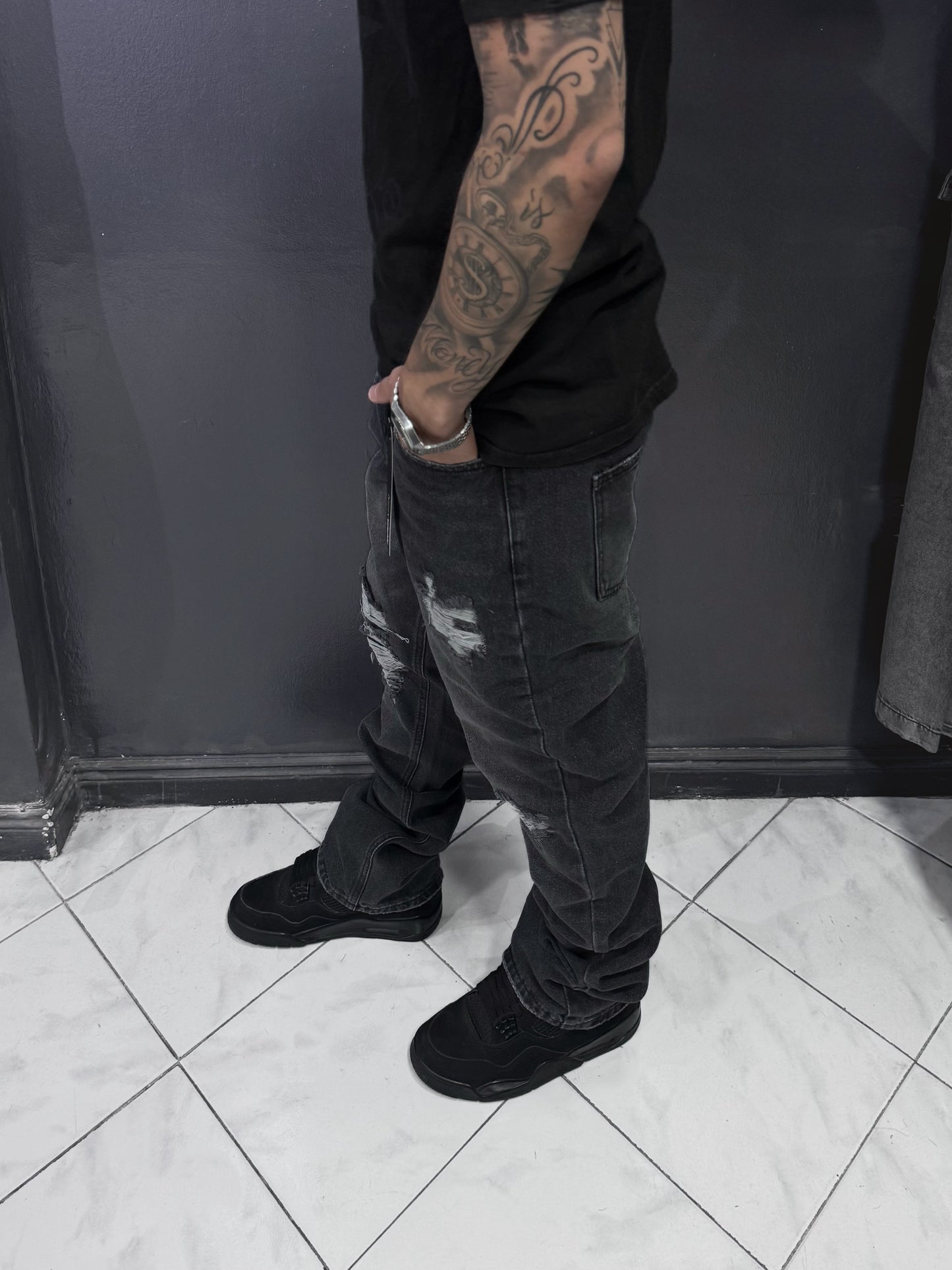 Stacked Skinny Flare Jeans Looking