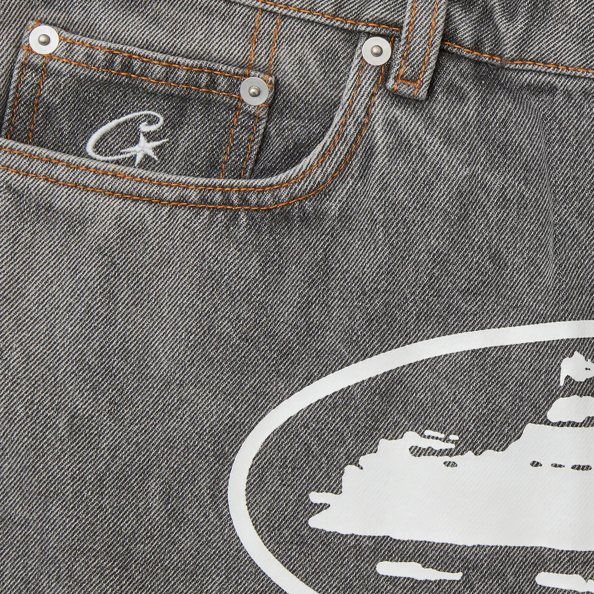 Short Corteiz Island Baggy Denim (Grey)