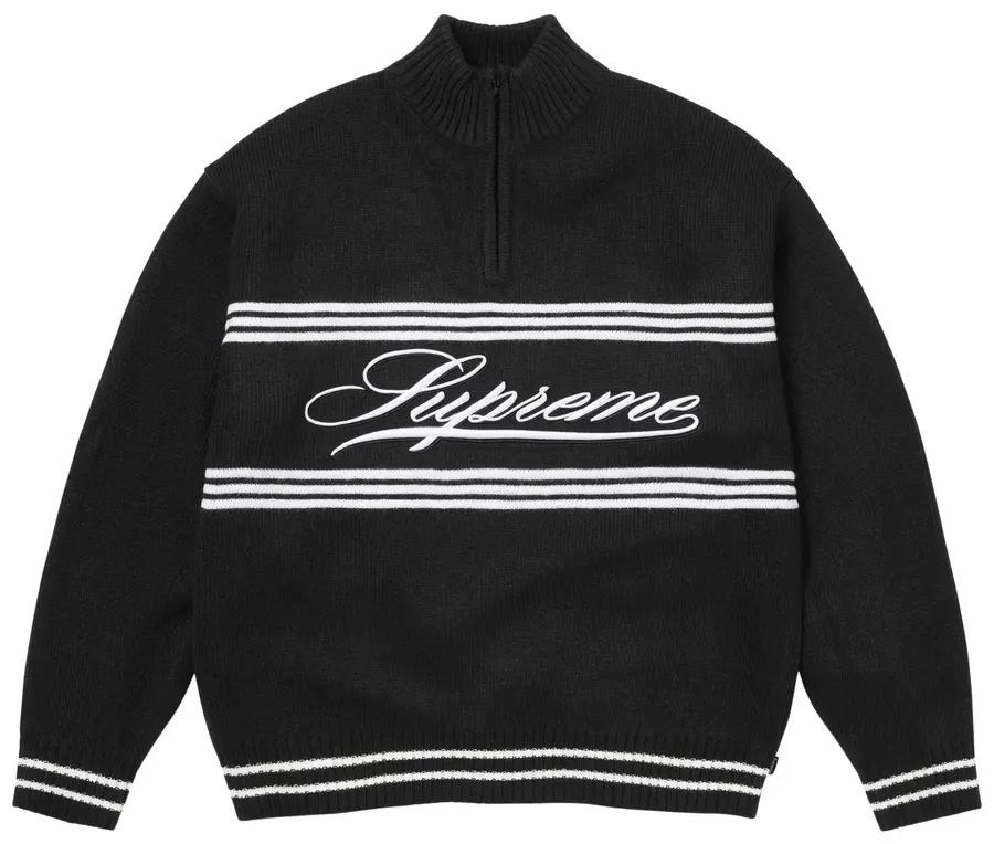 Sweater Script Stripe Half Zip