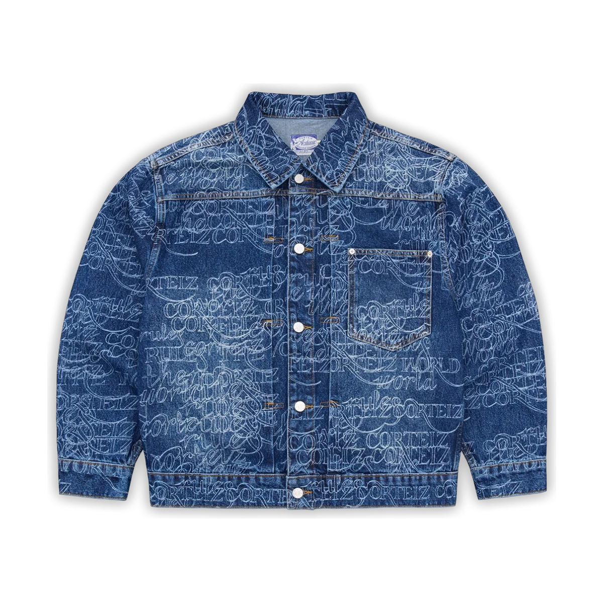 Chaqueta Corteiz Handwritten Denim (Midwash indigo)