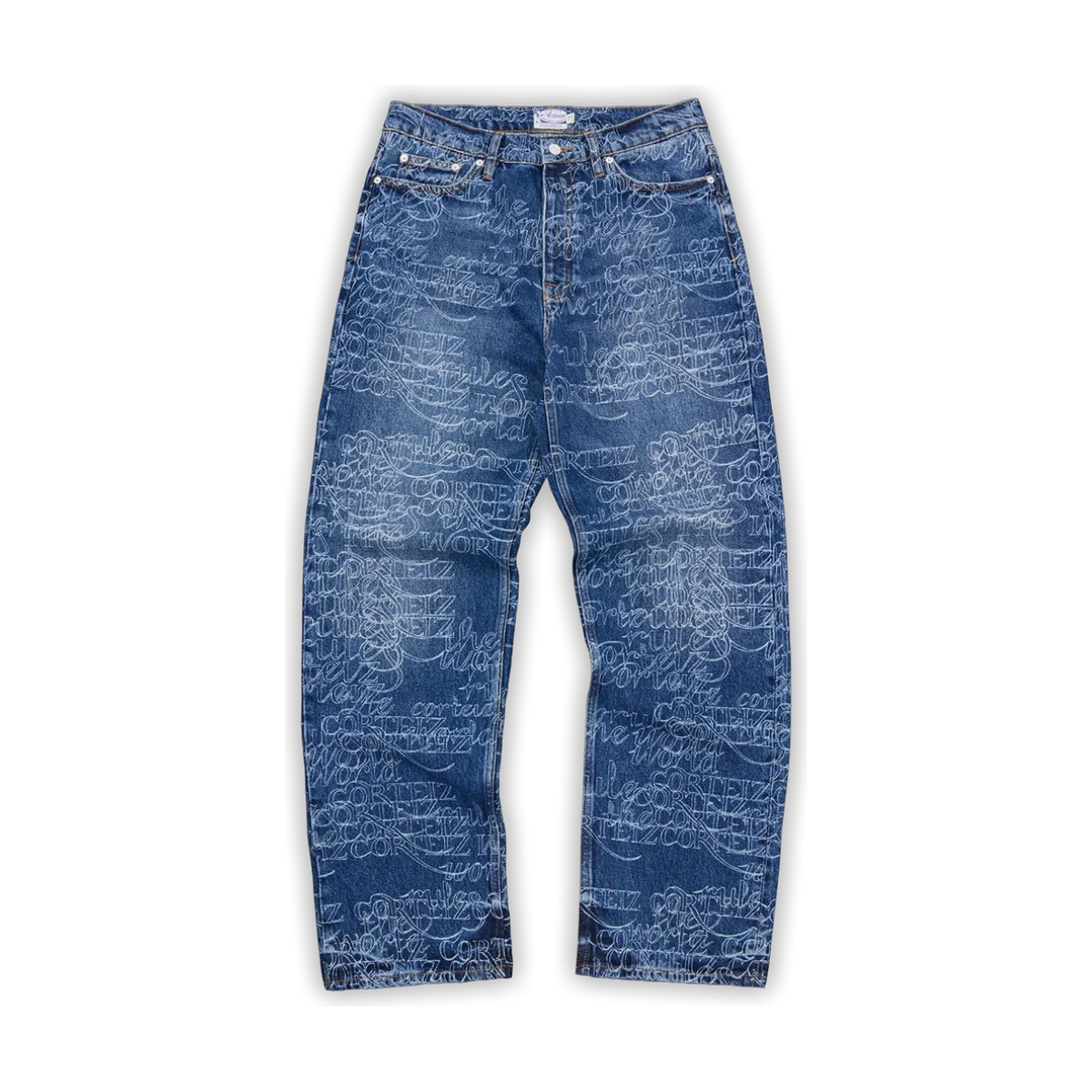 Jeans Corteiz Baggy Handwritten (Midwash Indigo)