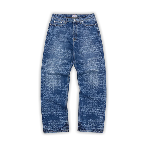 Jeans Corteiz Baggy Handwritten (Midwash Indigo)