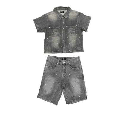 Conjunto Camisa/Short Mixed Emotions gris