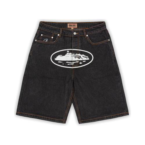 Island Baggy Denim Short Washed Black