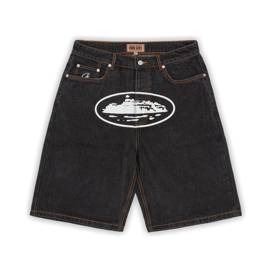 Island Baggy Denim Short Washed Black