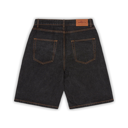 Island Baggy Denim Short Washed Black