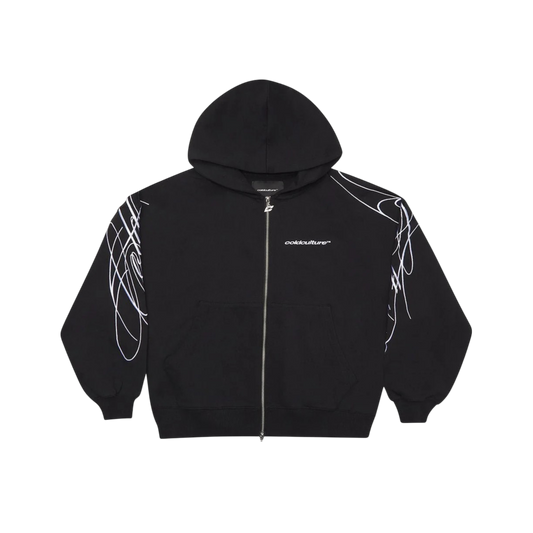 Poleron Cold Culture New Script Zip Hoodie (Black)