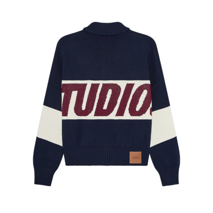 Sweater Emestudios Thrill Navy Zipper Knit