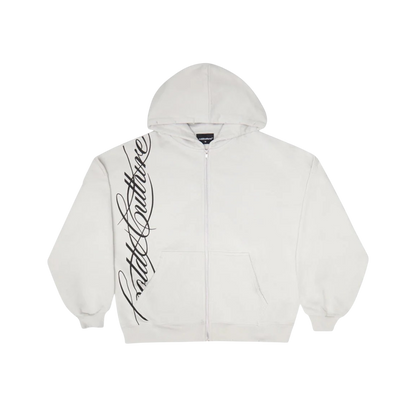 Poleron Cold Culture Script Zip (Light Grey)