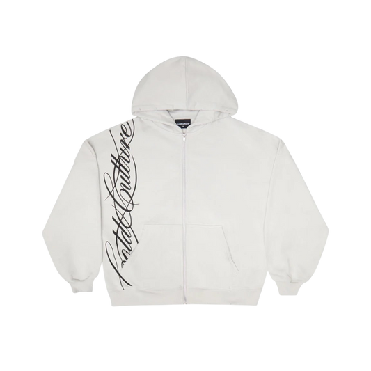 Poleron Cold Culture Script Zip (Light Grey)