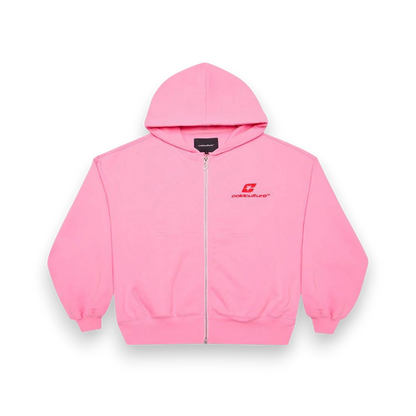 Poleron Cold Culture Curved Zip (Pink & Red)