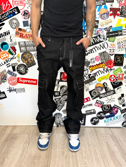 Contrast Straight Jeans