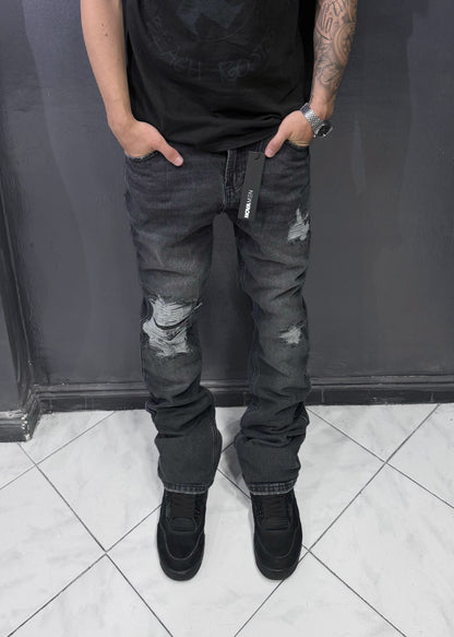 Stacked Skinny Flare Jeans Looking