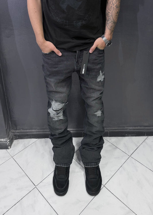 Stacked Skinny Flare Jeans Looking