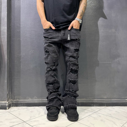 Jeans Skinny Flared Trough (Black)