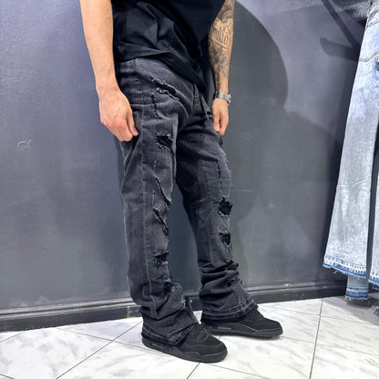 Jeans Skinny Flared Trough (Black)