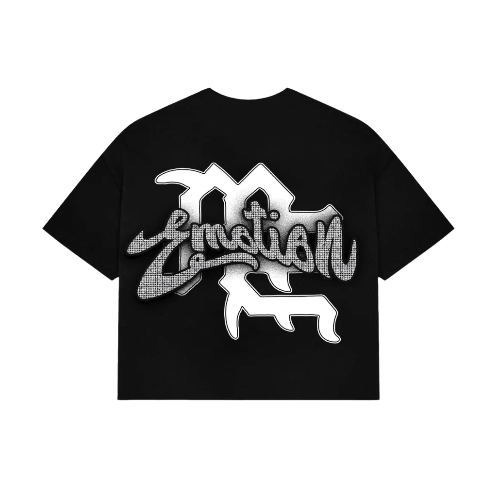 Polera Mixed Emotions Boxy Black Rhinestone