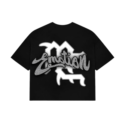 Polera Mixed Emotions Boxy Black Rhinestone