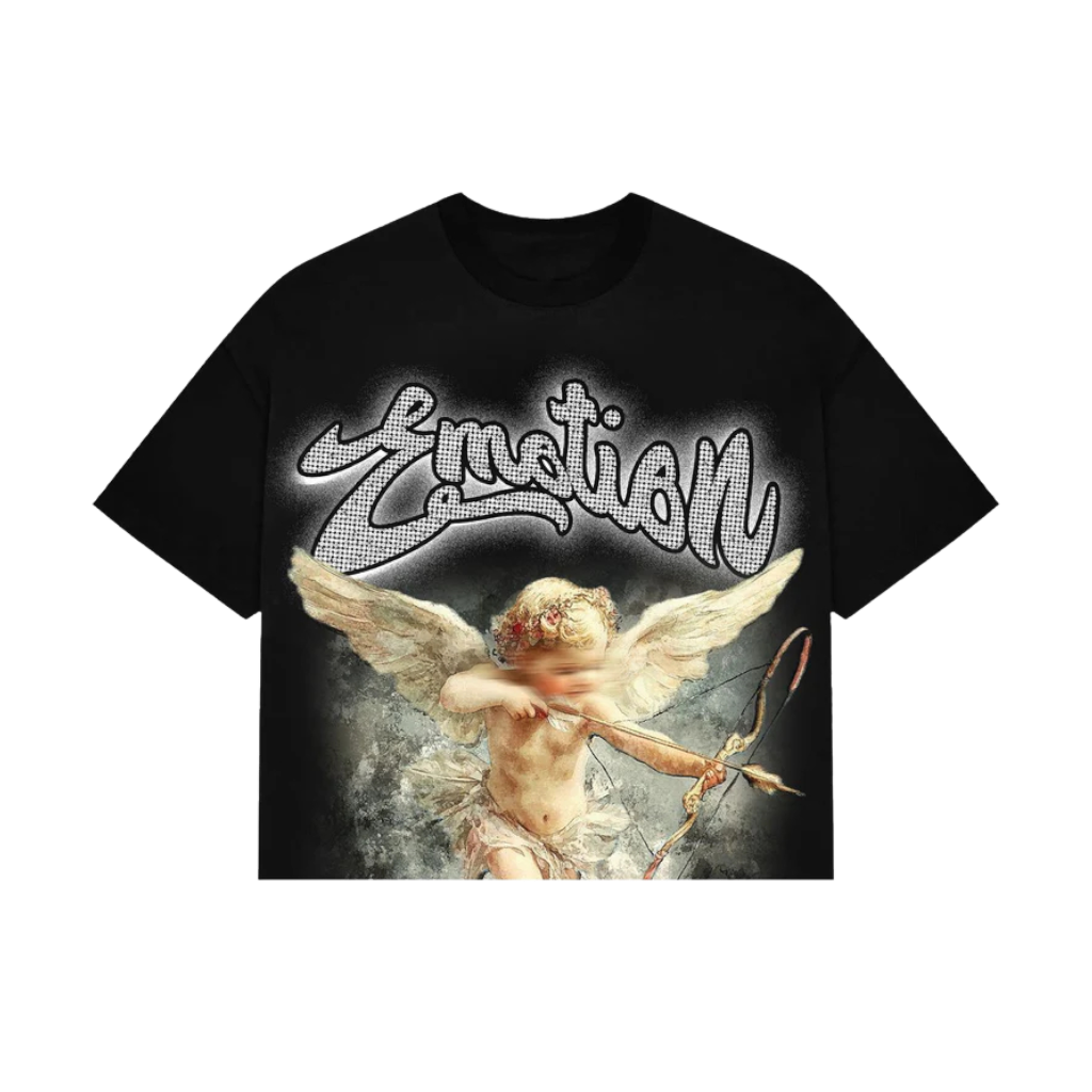 Polera Mixed Emotions Boxy Black Rhinestone