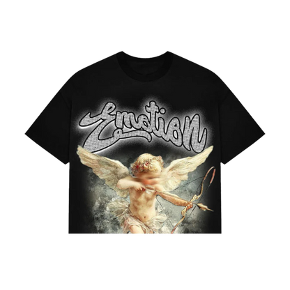 Polera Mixed Emotions Boxy Black Rhinestone