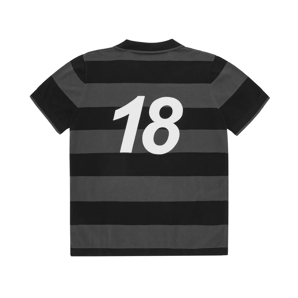STRIPED KNIT JERSEY [Black]