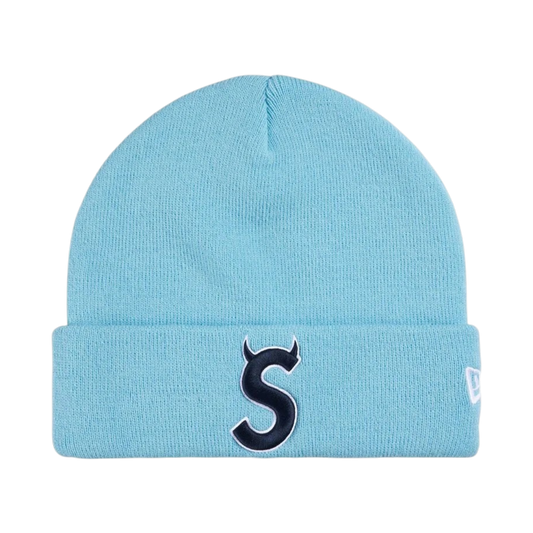 Beanie Supreme/New Era Devil S Logo (Light Blue)