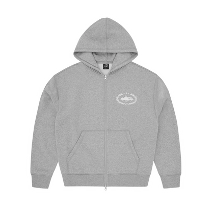 SUPERIOR ROYALE ZIP HOODIE [HEATHER GREY]