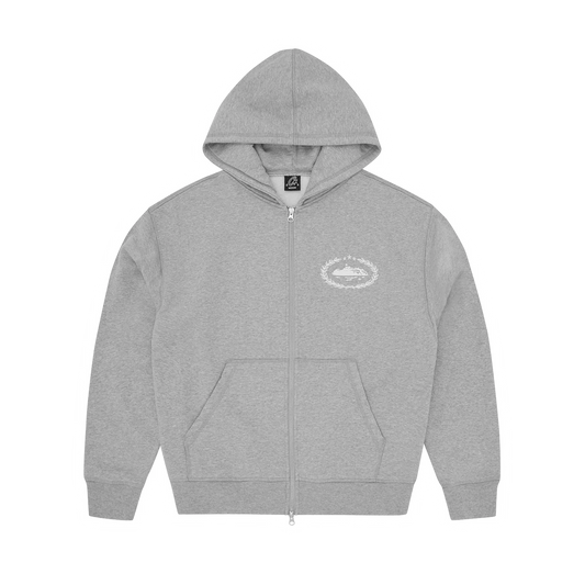 SUPERIOR ROYALE ZIP HOODIE [HEATHER GREY]